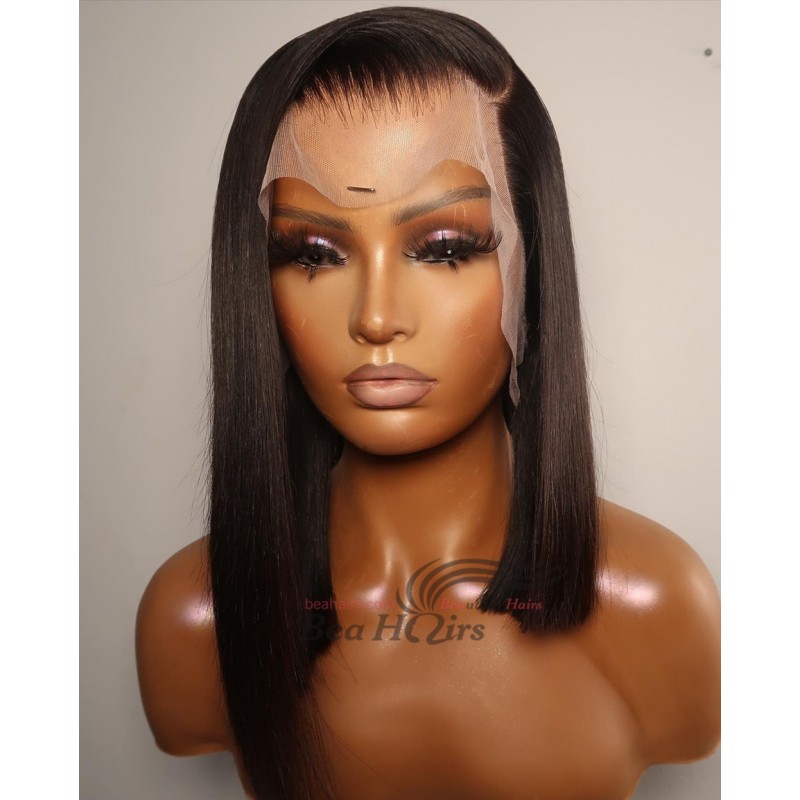 asymmetrical bob lace front wig