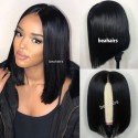 【Flash sale】100% human hair middle parting blunt cut bob wig--BB22