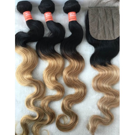 blonde silk closure