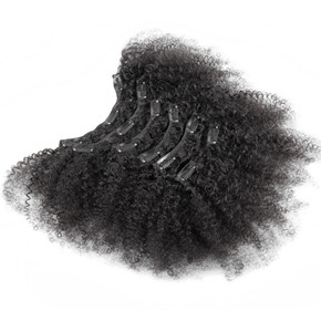hot on sale--in stock brazilian virgin afro curl clips ins extensions